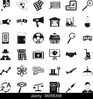Wissenschaftliches instrument Symbole gesetzt, einfachen Stil Stock Vektor