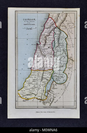 1799 Bibel Traktatgesellschaft Karte - Kanaan zum Zeitpunkt der Gefangenschaften - Alte Juda und Israel - Altes Testament Stockfoto