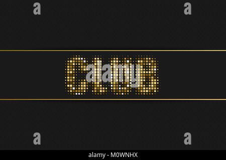 Club Golden halftone Werbeschild mit geometrischen Muster für Ihr Design Stock Vektor