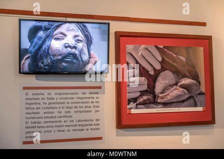 Argentinien, Provinz Salta, Salta, MAAM, Museo de Arqueologia de Alta Montana Stockfoto