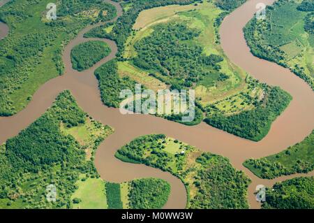 Costa Rica, Puntarenas Provinz, Marino Ballena Nationalpark, Uvita (Luftbild) Stockfoto