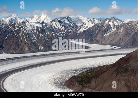 Kanada, Yukon Territory, Kluane National Park und National Park Reserve (Luftbild), kaskawulsh Glacier Stockfoto