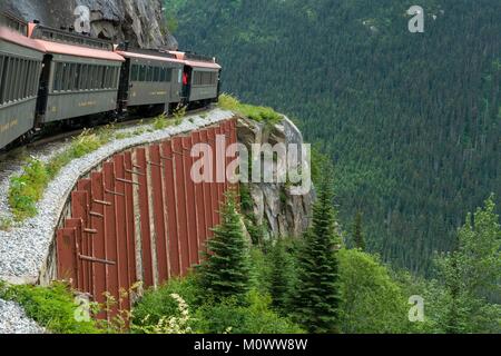 USA, Alaska, White Pass & Yukon Route, Zug von Carcross (Yukon) nach Skagway (Alaska) über White Pass Stockfoto