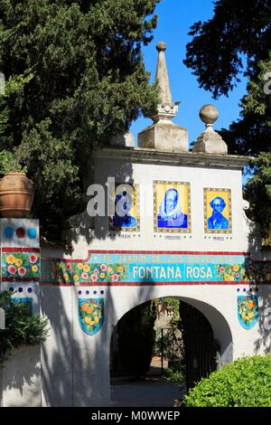 Frankreich, Alpes Maritimes, Menton Garavan, Fontana Rosa Garten (Vicente Blasco Ibanez 20.) Historisches Denkmal Stockfoto