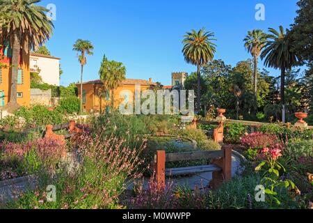 Frankreich, Alpes Maritimes, Menton Garavan, Fontana Rosa Garten (Vicente Blasco Ibanez 20.) Historisches Denkmal Stockfoto