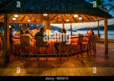 Britische Jungferninseln, Virgin Gorda, zum bitteren Ende, die Bitter End Yacht Club, Beach bar Stockfoto