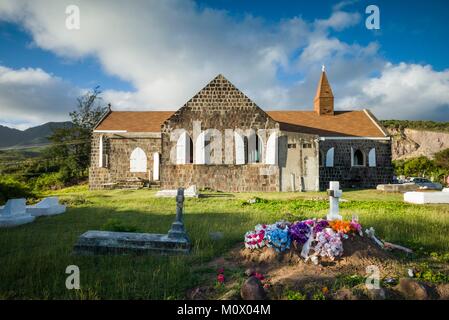 St. Kitts und Nevis, Nevis, Hicks Village, St. James anglikanische Kirche Stockfoto