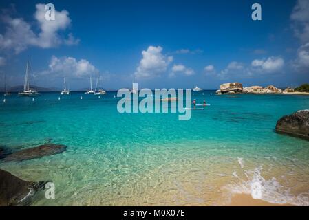Britische Jungferninseln, Virgin Gorda, die Bäder, Strand Blick Stockfoto