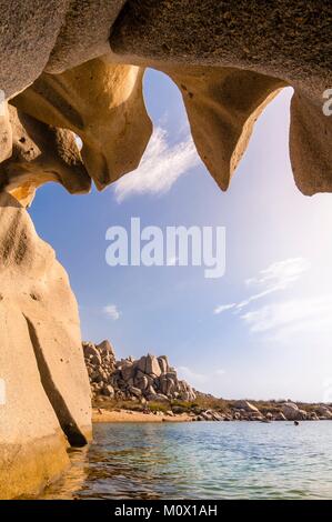 Frankreich, Corse, Bonifacio, Naturschutzgebiet der Inseln Lavezzi, Strand von Cala Della Chiesa Stockfoto
