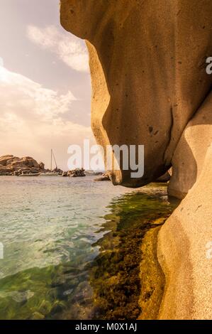 Frankreich, Corse, Bonifacio, Naturschutzgebiet der Inseln Lavezzi, Strand von Cala Della Chiesa Stockfoto