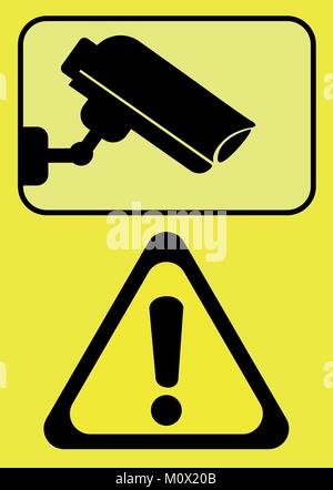 Aufzeichnung zeichen Vektor mit Überwachungskameras und Warnleuchte leuchtet Symbol. Technologie für Sicherheit und Kontrolle. Stock Vektor