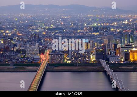 Japan, Insel Honshu, Kansaï region, Osaka, die Stadt Stockfoto