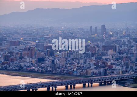 Japan, Insel Honshu, Kansaï region, Osaka, Hafen der Stadt Stockfoto
