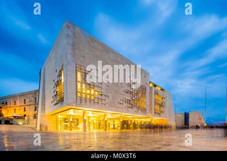 Malta, Valletta, als Weltkulturerbe von der UNESCO, der neue Palast des Parlaments von Renzo Piano Stockfoto