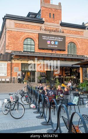 Schweden, Stockholm, Insel Södermalm, dem Museum für Fotografie Fotografiska auf den Kais an Stadsgården Stockfoto