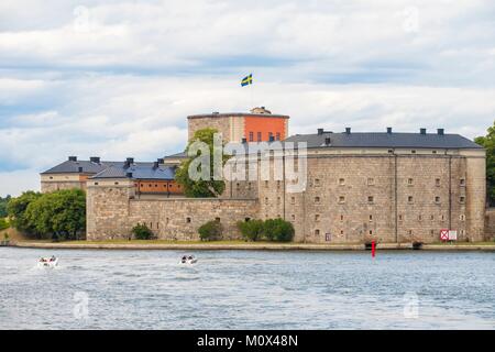 Schweden, Stockholm Archipelago, Vaxholm, Festung Burg auf einer kleinen Insel Stockfoto