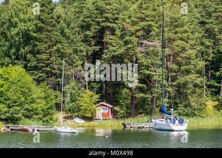 Schweden, Stockholm, Lidingo ist einer Insel liegt östlich der Innenstadt von Stockholm, Cottage zweites Zuhause Stockfoto