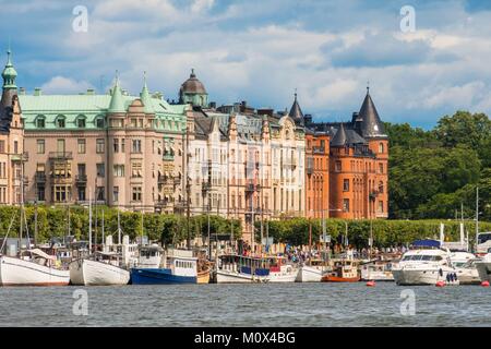 Schweden, Stockholm Ostermalm Bezirk, strandvagen Wharf Stockfoto