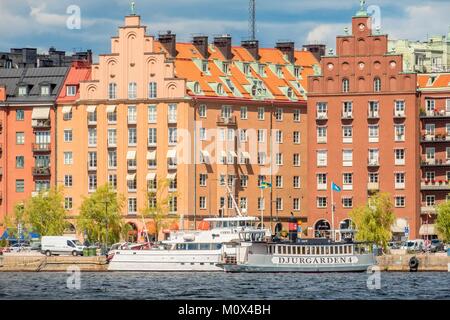 Schweden, Stockholm Ostermalm Bezirk, strandvagen Wharf Stockfoto