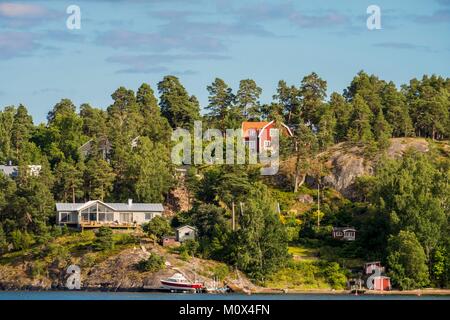 Schweden, Stockholm, Lidingo ist einer Insel liegt östlich der Innenstadt von Stockholm, Zweitwohnungen Stockfoto