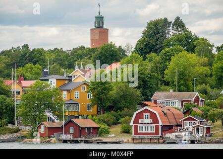 Schweden, Stockholm, Lidingo ist einer Insel liegt östlich der Innenstadt von Stockholm, Zweitwohnungen Stockfoto