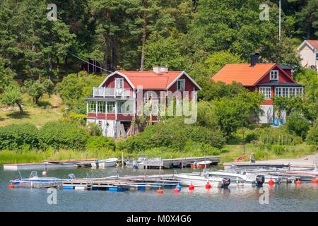 Schweden, Stockholm, Lidingo ist einer Insel liegt östlich der Innenstadt von Stockholm, Zweitwohnungen Stockfoto