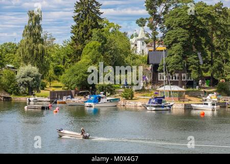 Schweden, Stockholm, Lidingo ist einer Insel liegt östlich der Innenstadt von Stockholm, Zweitwohnungen Stockfoto