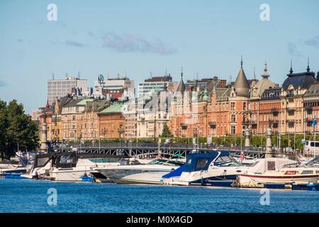 Schweden, Stockholm Ostermalm Bezirk, Quai Strandvagen Stockfoto