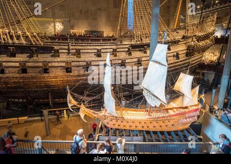 Schweden, Stockholm, Djurgarden, Vasa Museum (Vasamuseet), Vasa, 17. Jahrhundert Schiff refloated und renoviert Stockfoto