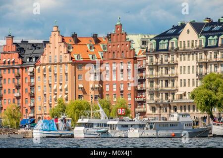 Schweden, Stockholm Ostermalm Bezirk, strandvagen Wharf Stockfoto