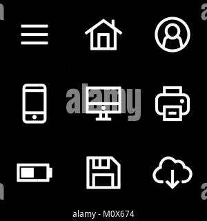 Satz von Symbolen für einfache Flat Style ui Design. Stock Vektor