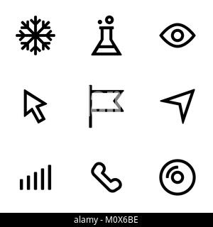 Satz von Symbolen für einfache Flat Style ui Design. Stock Vektor