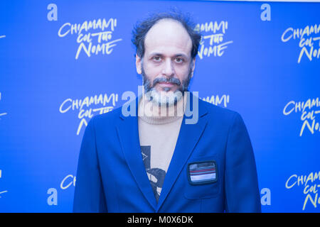 Roma, Italien. 24 Jan, 2018. Der italienische Regisseur Luca Guadagnino Photocall in Rom der Film "Chiamami col tuo Nome" (Originaltitel: "Rufen Sie mich an, indem Sie Name') Quelle: Matteo Nardone/Pacific Press/Alamy leben Nachrichten Stockfoto