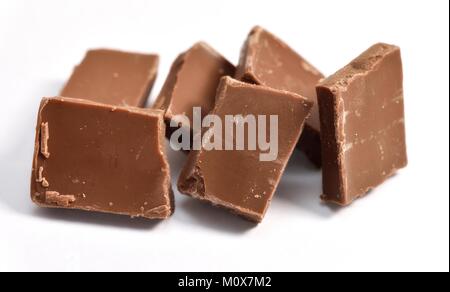 Milchschokolade Brocken Stockfoto
