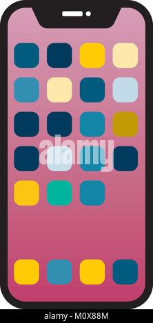 Moderne smartphone linear Vector Illustration. Bearbeitbare Zeile Stock Vektor