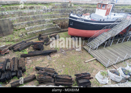 Äußere Maritime Museum, Boot, Bilbao. Stockfoto