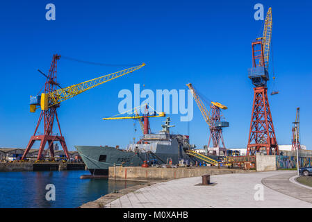 Nfp Setubal offshore Patrol Schiff, das im Hafen von Viana do Castelo in Nordportugal Region von Portugal Stockfoto