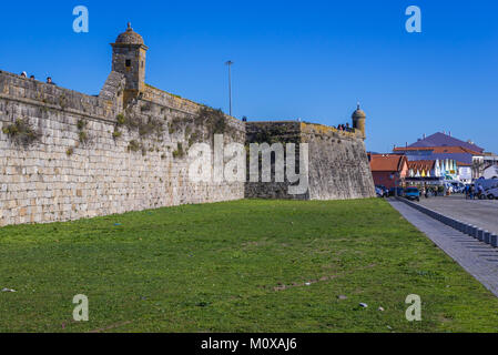 Wände von Santiago da Barra Festung in Viana do Castelo Stadt in Portugal Stockfoto