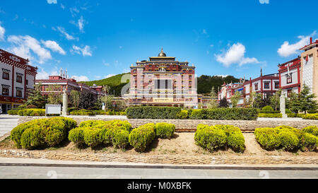 Shangri-La, China - September 24, 2017: City Downtown, früher genannt Zhongdian. Stockfoto