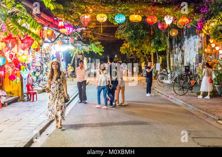 Leben in der schönen Altstadt von Hoi an ein in der Nähe von Danang-Zentral-Vietnam Stockfoto