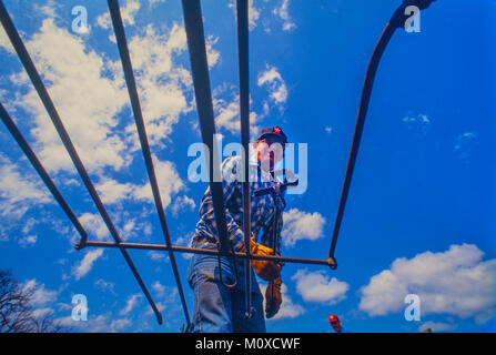 Ranch Nachbarn Hilfe mit einem Rinder Roundup und Branding in South Dakota. Stockfoto