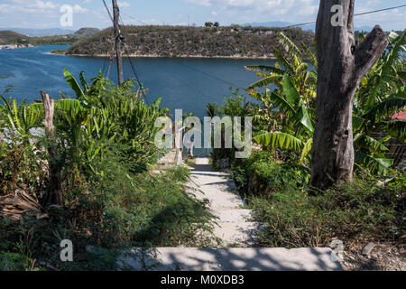 Blick hinunter auf Granma Insel in Santiago de Cuba Stockfoto