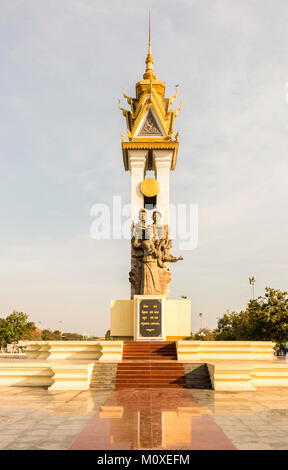 Die Kambodscha - Vietnam Friendship Monument in Phnom Penh, Kambodscha Stockfoto