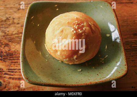 Traditionelle mung bean Keks, tau sar piah Stockfoto