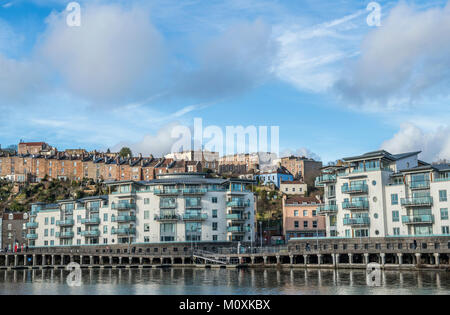 Clittonwood Terrasse und Harbourside Hotel Bristol Stockfoto