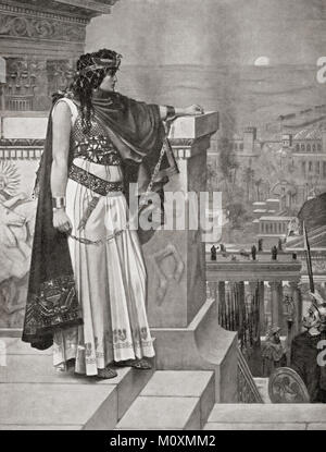 Zenobia des letzten Blick nach Palmyra, nachdem er durch Aurelian in 272 AD besiegt. Septimia Zenobia, c 240 - C 274 AD. Dritten jahrhundert Königin der Syrien-basierte palmyrene Empire. Von Hutchinson's Geschichte der Nationen, veröffentlicht 1915. Stockfoto