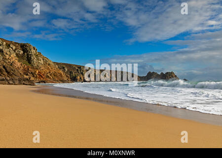 Porthcurno Strand Stockfoto