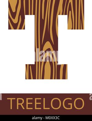 Logo Brief. Konzept der Sägeschnitt Baumstamm, auf weissem Ba isoliert Stock Vektor