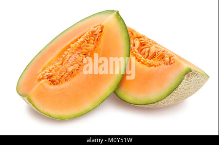 In Scheiben geschnitten Zuckermelone Pfad isoliert Stockfoto