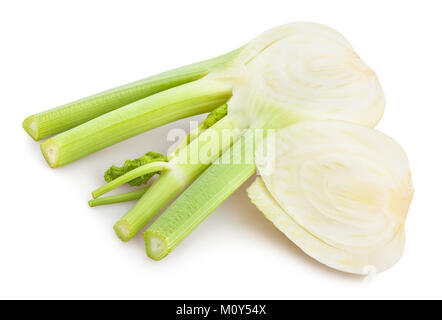 In Scheiben geschnittenen Fenchel Pfad isoliert Stockfoto